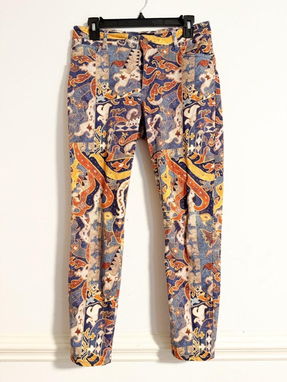 Peruvian Connection Abstract Geometric Print Pants Straight Leg Multicolor 4